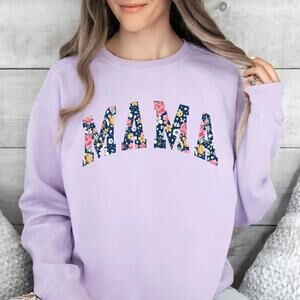 S Mama Floral Sweatshirt, Retro Mom Hoodie